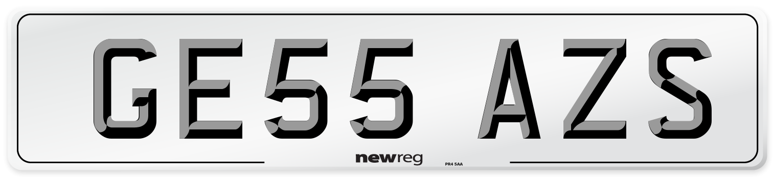 GE55 AZS Number Plate from New Reg